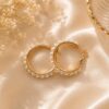 Elegant Pearl Hoop Earrings