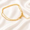 Minimalist Double-Layer Gold-Tone Anklet