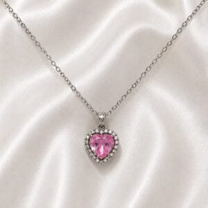 Pink Heart Pendant Necklace