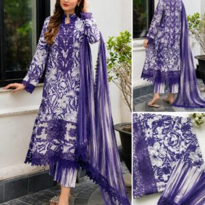 3-Piece Unstitched Lawn Suit with Chiffon Dupatta