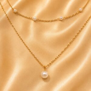 Elegant Pearl Layered Necklace