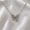 Elegant Crystal Bow Necklace