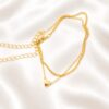 Dainty Double-Layer Heart Charm Anklet