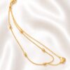 Elegant Double-Layer Gold-Tone Anklet