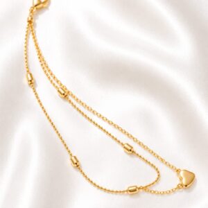 Elegant Double-Layer Gold-Tone Anklet