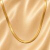 Classic Herringbone Gold Chain Necklace