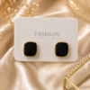 Black & Gold Stud Ear Rings