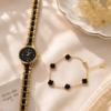 Luxury Black Gold Watch & Bracelet Set