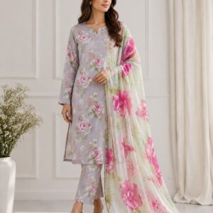 3Pc Unstiched Lawn Suit