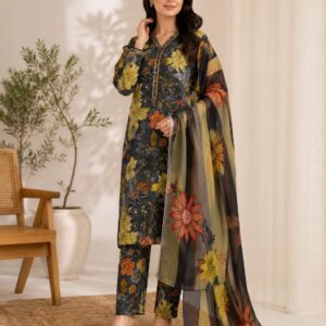 3Pc Unstitched Lawn Suit