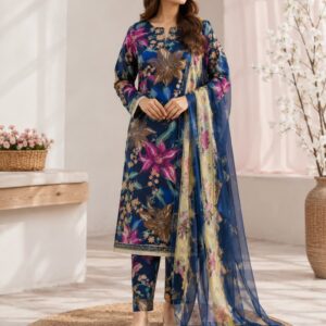 3Pc Unstitched Lawn Suit