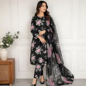 3Pc Unstitched Lawn Suit