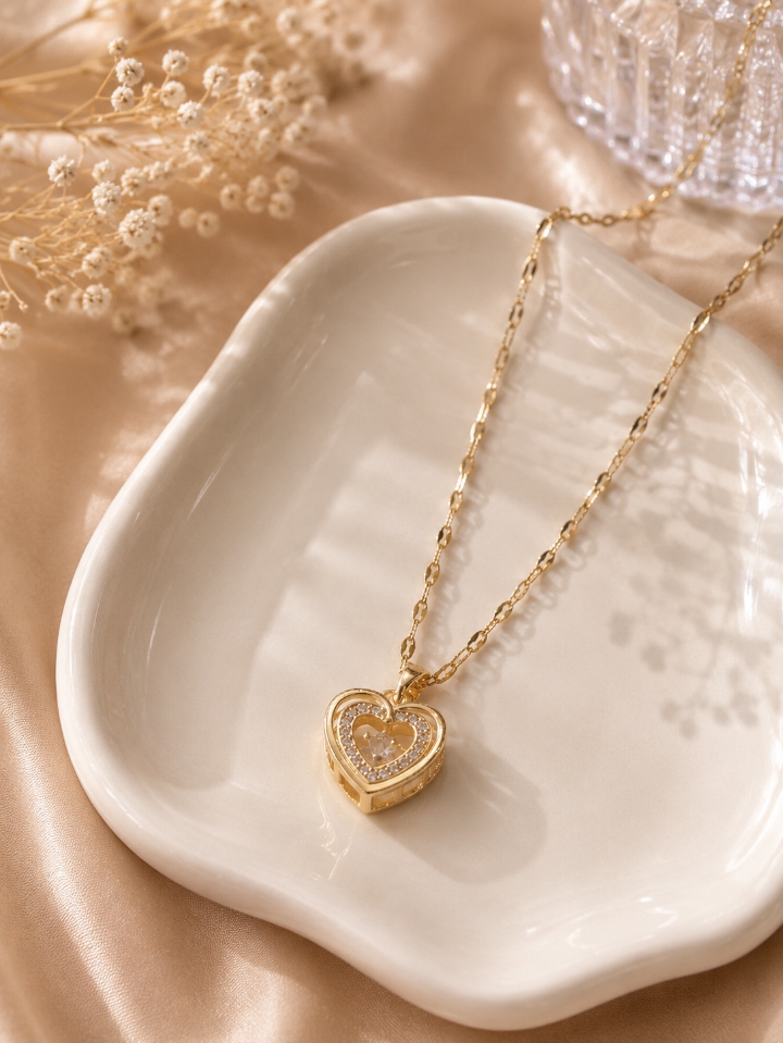 Stainless Steel Heart Shape Pendant Necklace