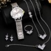 5Pcs Silver Watch Set