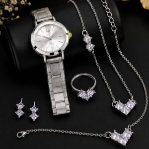 5Pcs Silver Watch Set
