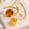 3Pcs Cuff Watch Set